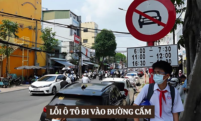 lỗi ô tô đi vào đường cấm