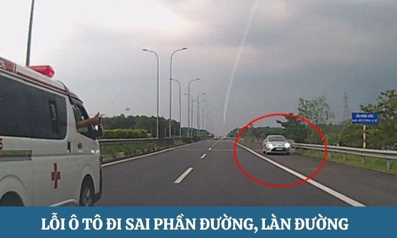 các lỗi phạt nguội ô tô đi sai phần đường, làn đường