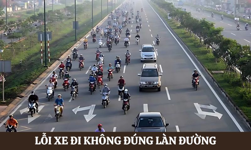 Các lỗi phạt nguội thường gặp là xe đi không đúng làn