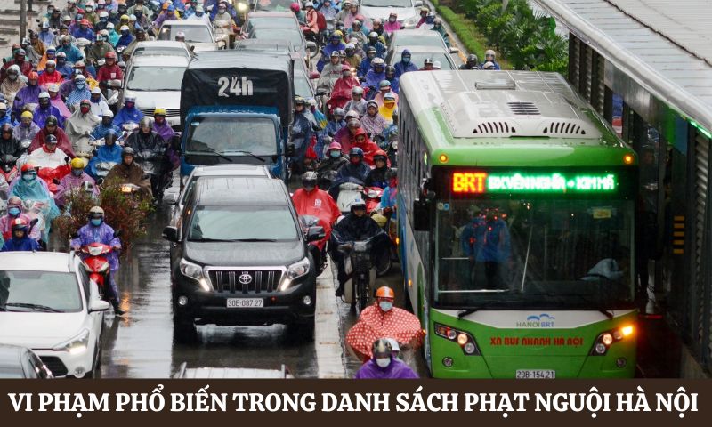 Vi phạm thường gặp trong Danh sách phạt nguội Hà Nội