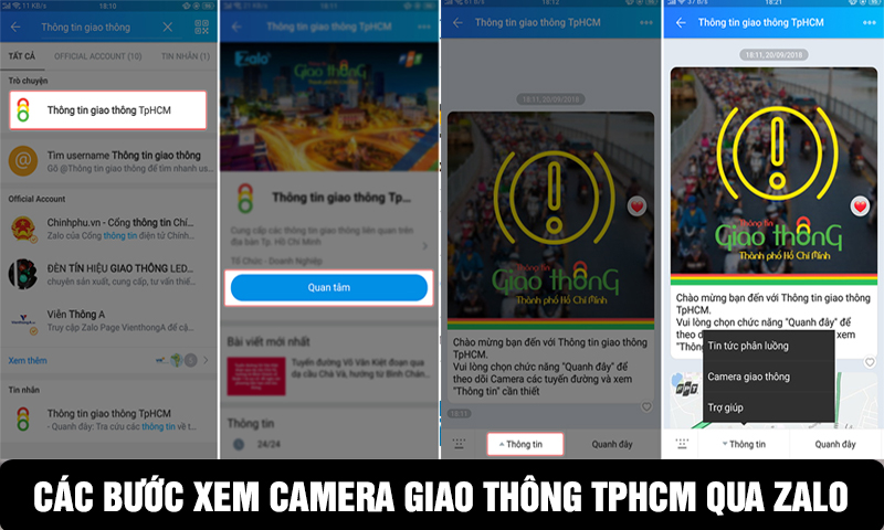 xem camera giao thông TPHCM qua Zalo