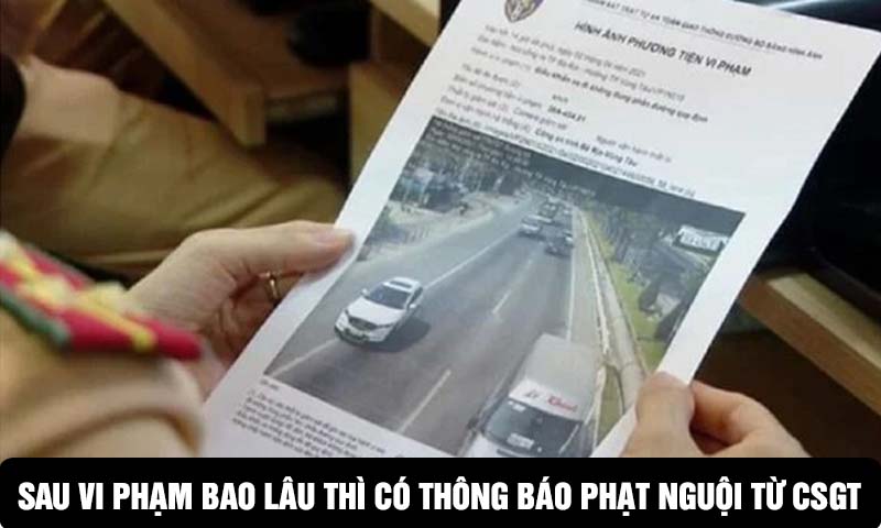 Vi phạm bao lâu thì có thông báo phạt nguội