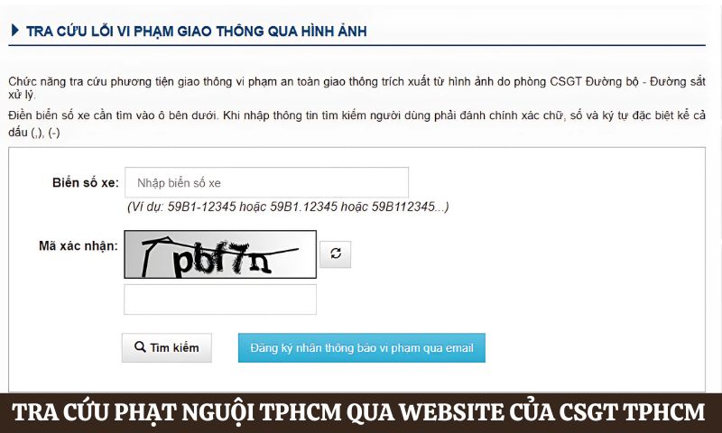 Tra cứu phạt nguội TPHCM
